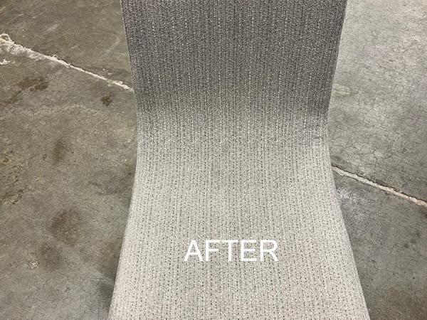 The same dining chair after upholstery cleaning