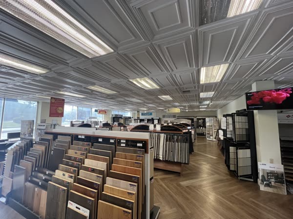 Wide view of the carpet and area rug department in the Wappingers Falls showroom