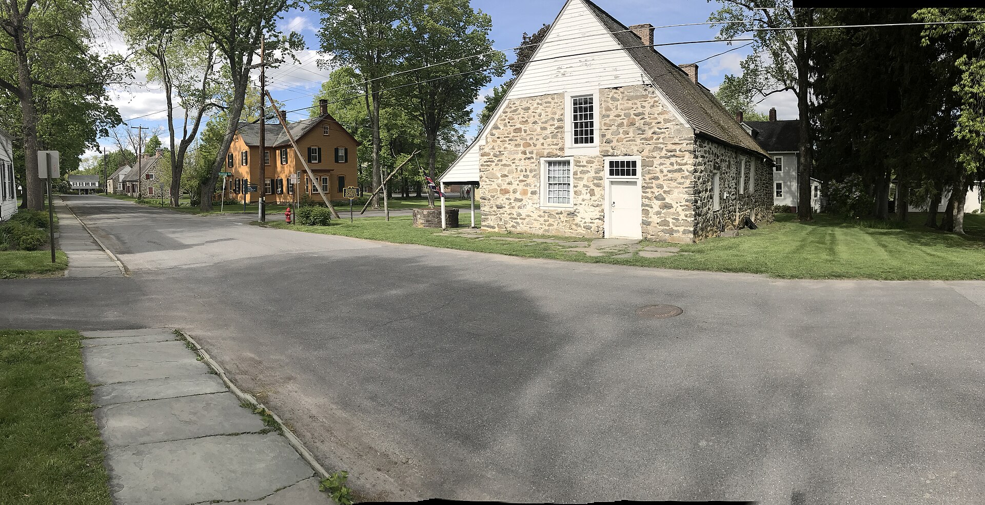 Historic Huguenot Street stone houses in New Paltz, Ulster County NY