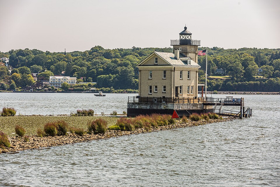 Rondout Lighthouse on the Hudson River at Kingston in Ulster County NY